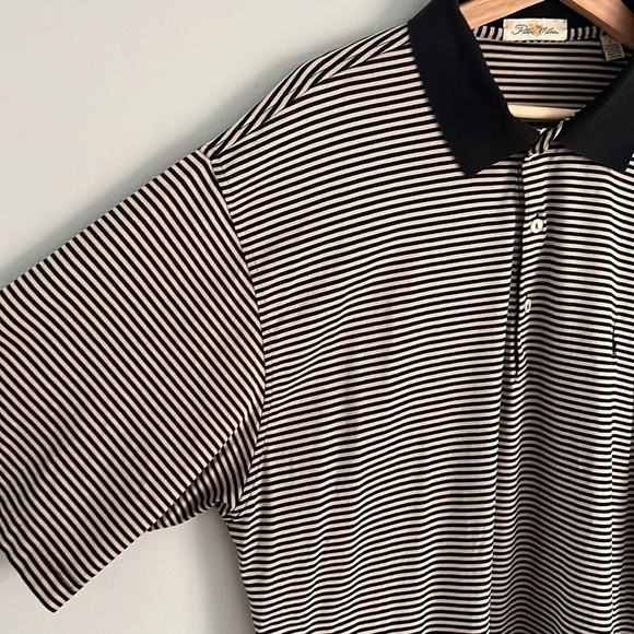 Peter Millar Vintage Double Mercerized Cotton Striped Polo Shirt Large Tall - Picture 6 of 10